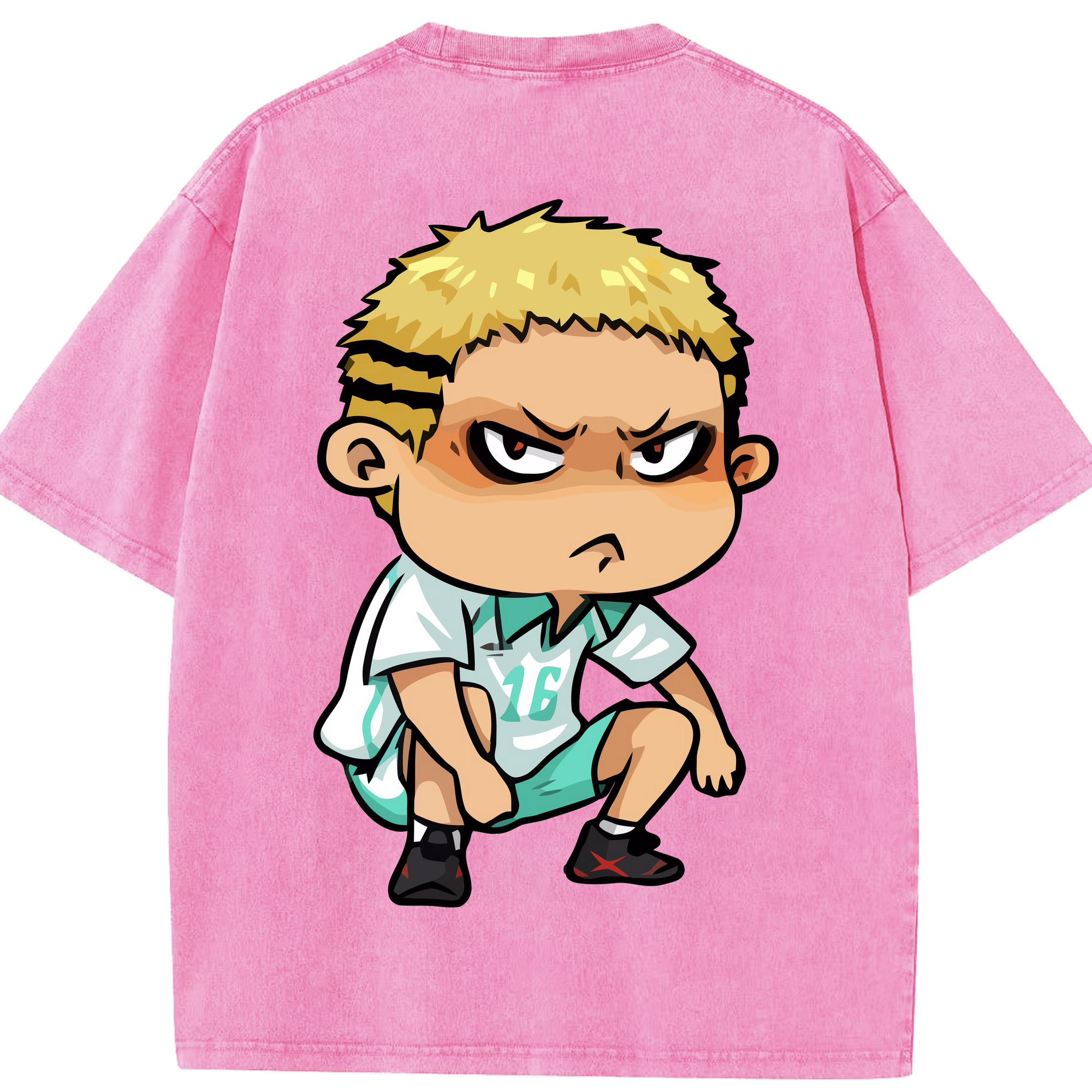 （画像用） ハイキュー!! Haikyu!! 綿100% ヴィンテージ風 半袖Tシャツ（背面プリント）